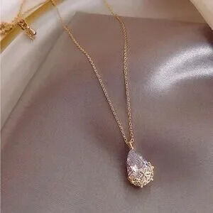 Gold Crystal Necklace Gift Minimalist